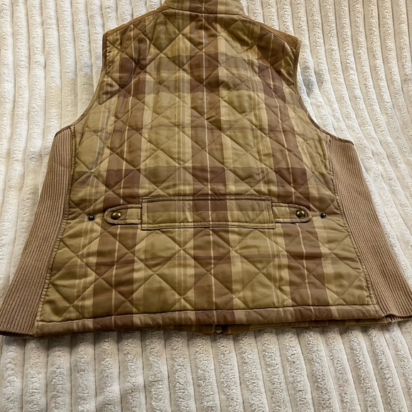 Lauren Ralph Lauren Quilted Tan and Brown Vest Women’s Size XL - Picture 8 of 9
